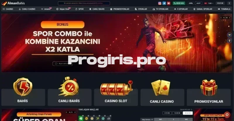 Alman Bahis ana sayfa görünümü