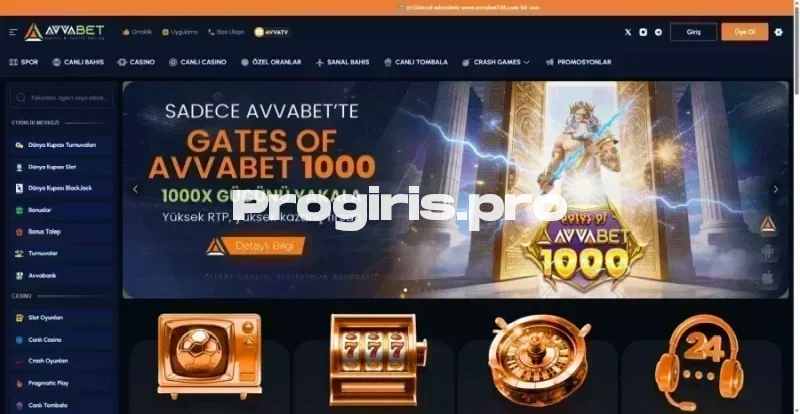 Avvabet ana sayfa görünümü