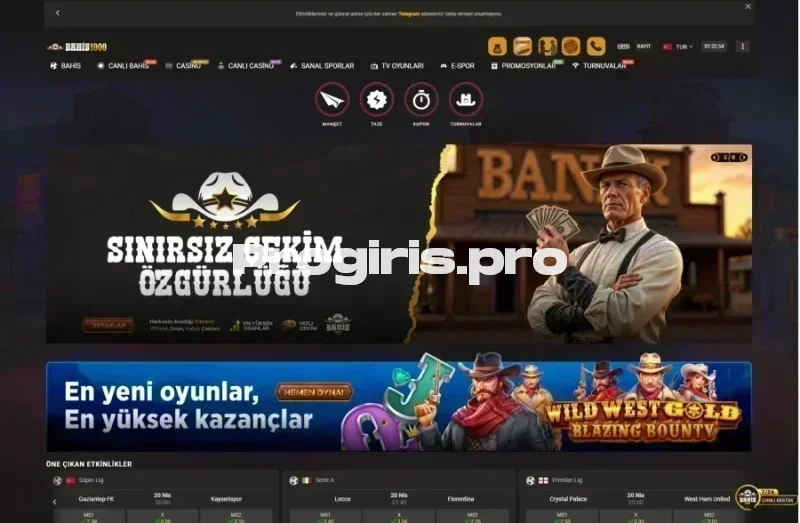 Bahis ana sayfa görünümü