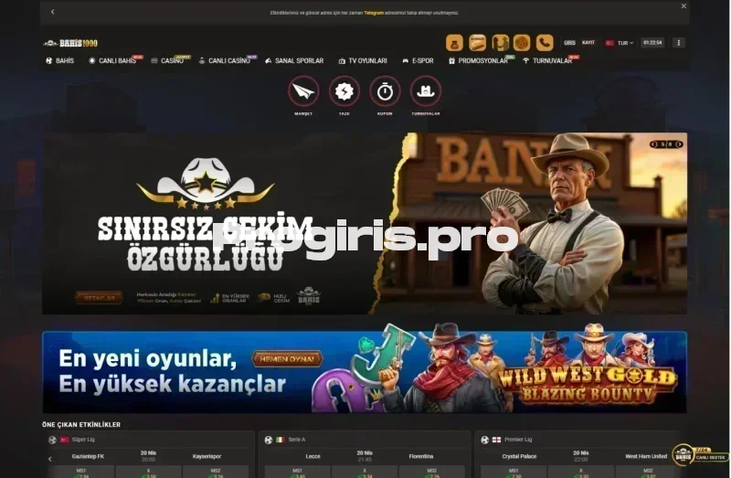 Bahis1000 ana sayfa görünümü
