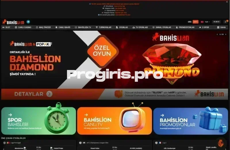 Bahislion ana sayfa görünümü
