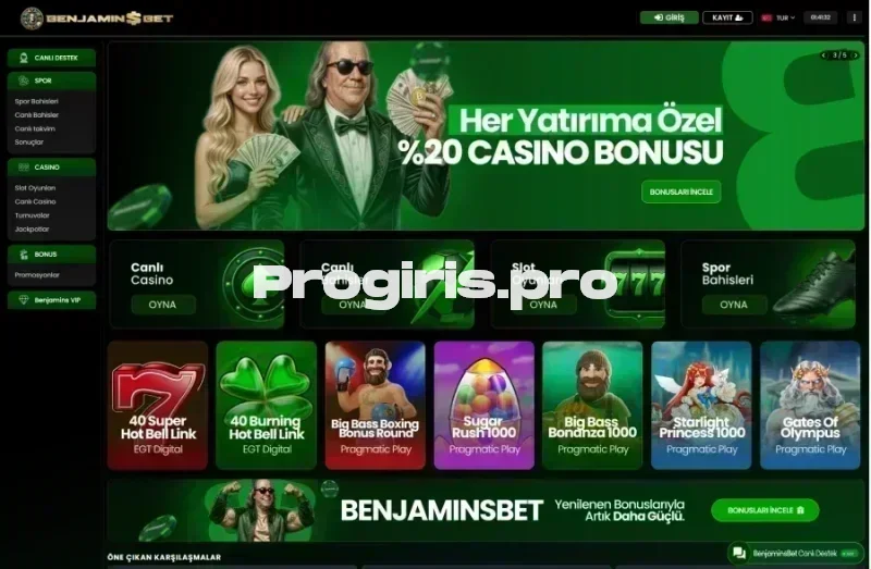 Benjaminsbet ana sayfa görünümü