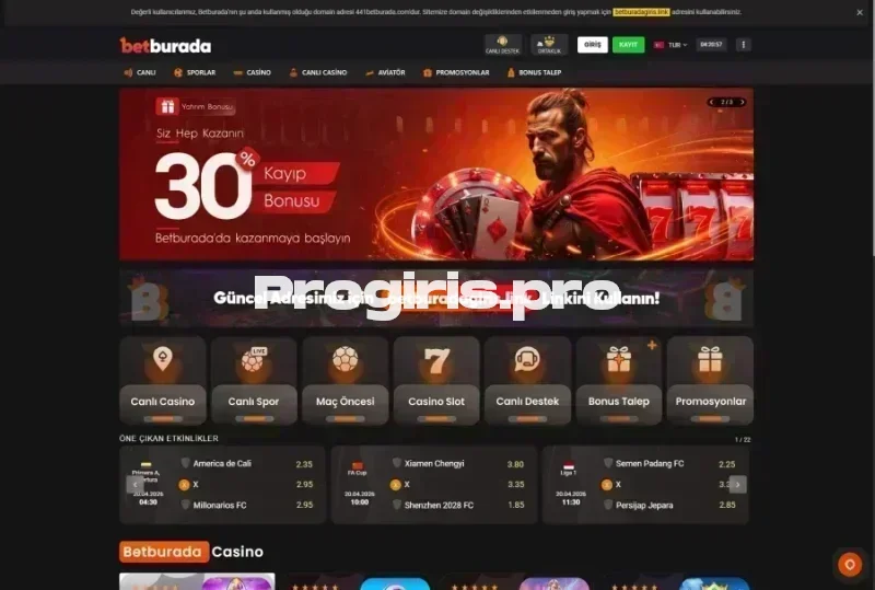 Betburada ana sayfa görünümü