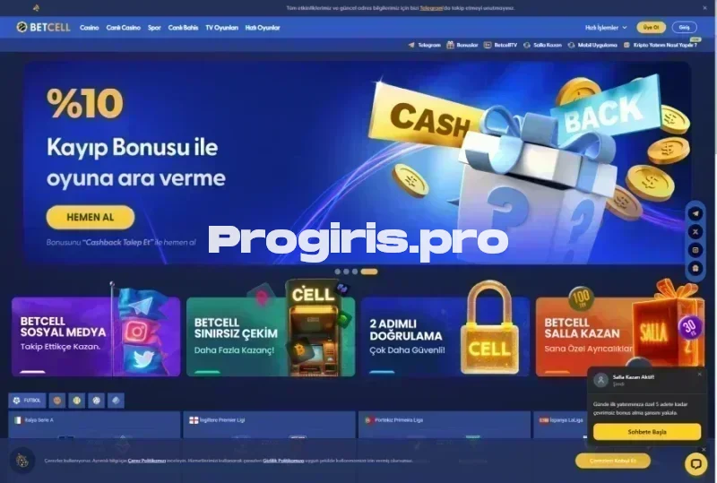 Betcell ana sayfa görünümü