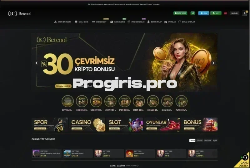 Betcool ana sayfa görünümü