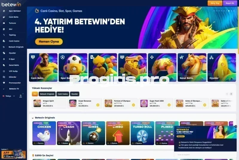 Betewin ana sayfa görünümü