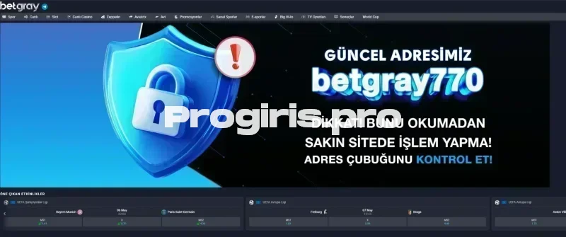Betgray ana sayfa görünümü
