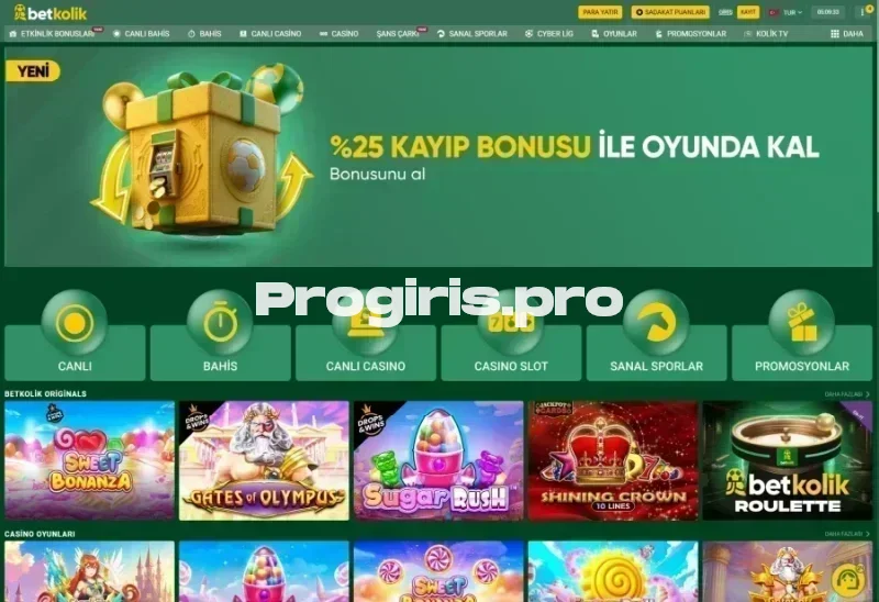 Betkolik ana sayfa görünümü