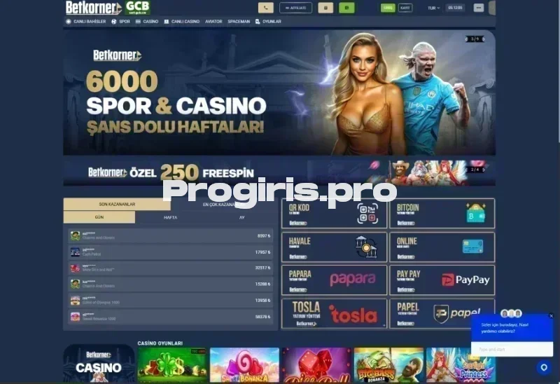 Betkorner ana sayfa görünümü