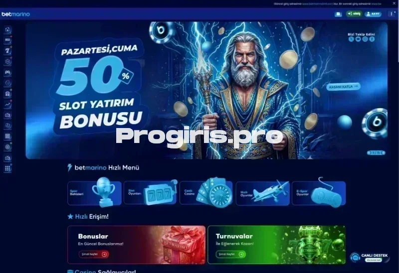 Betmarino ana sayfa görünümü