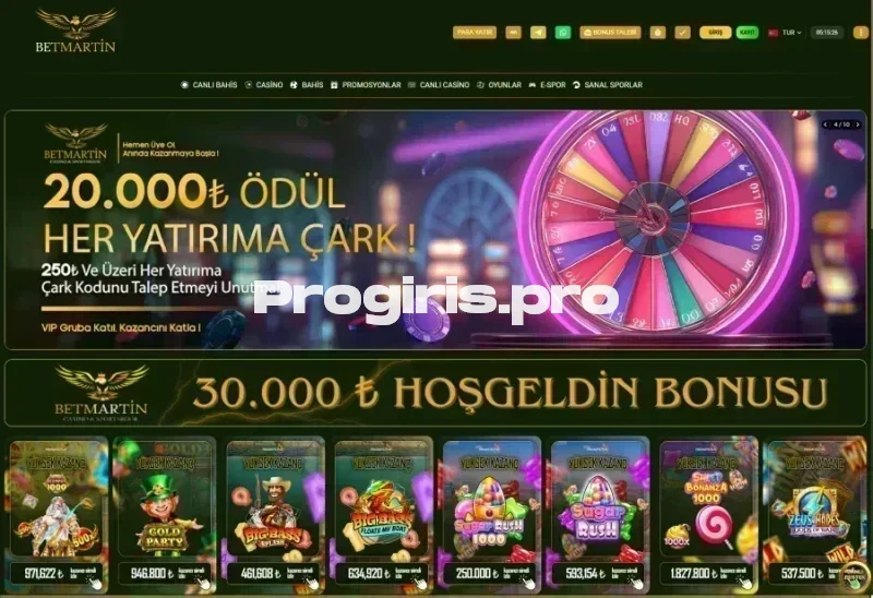 Betmartin ana sayfa görünümü