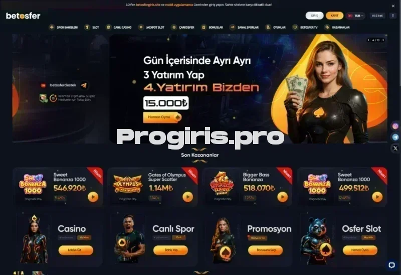 Betosfer ana sayfa görünümü