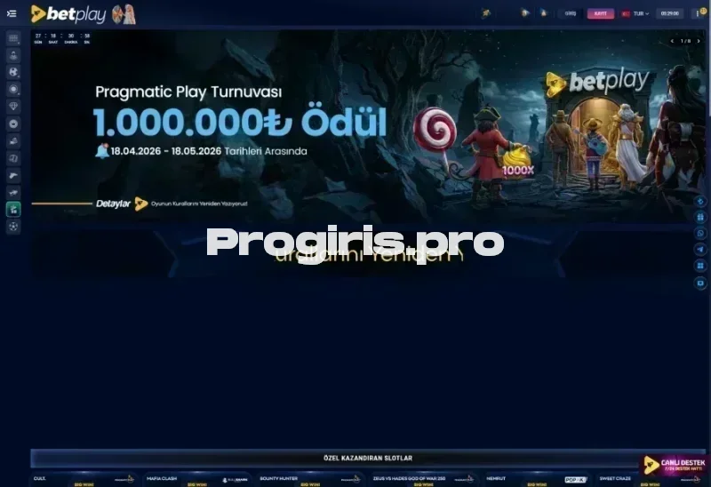 Betplay ana sayfa görünümü