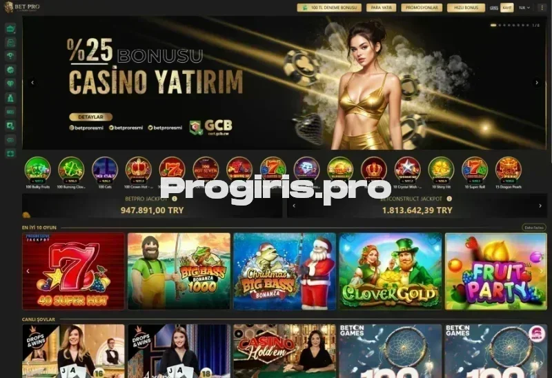 BetPro ana sayfa görünümü
