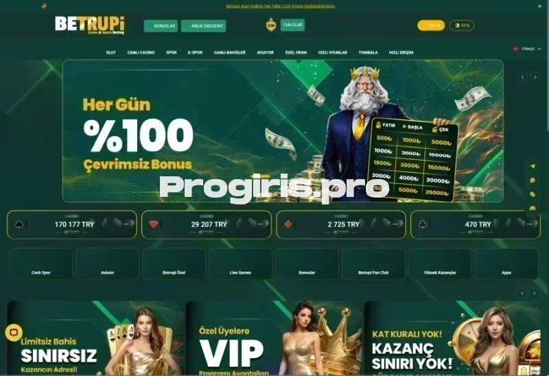 Betrupi ana sayfa görünümü