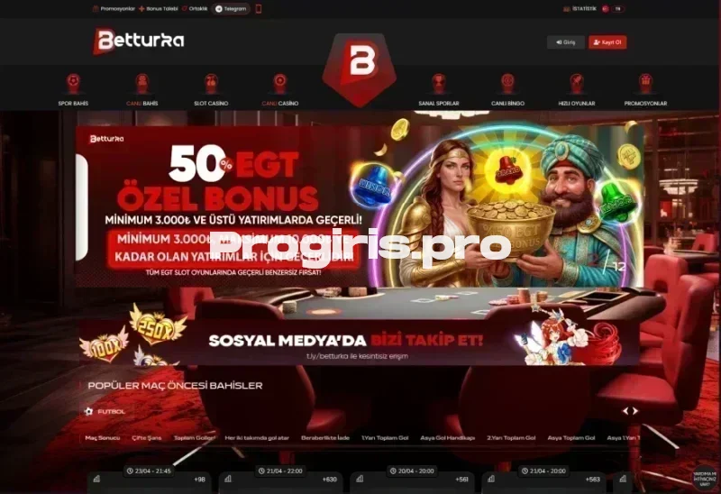 Betturka ana sayfa görünümü