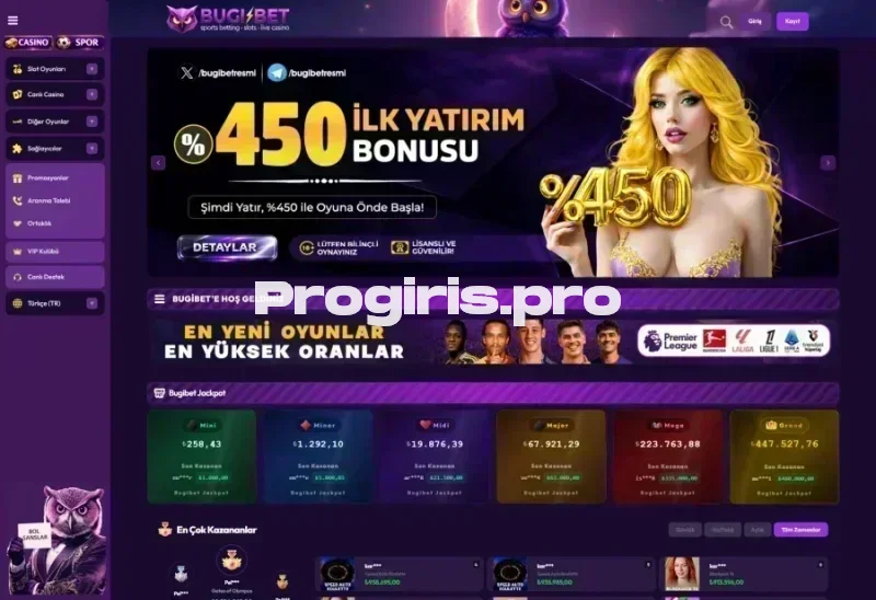 Bugibet ana sayfa görünümü