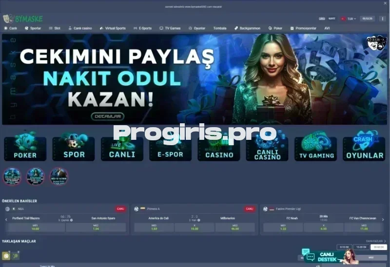 Bymaske ana sayfa görünümü