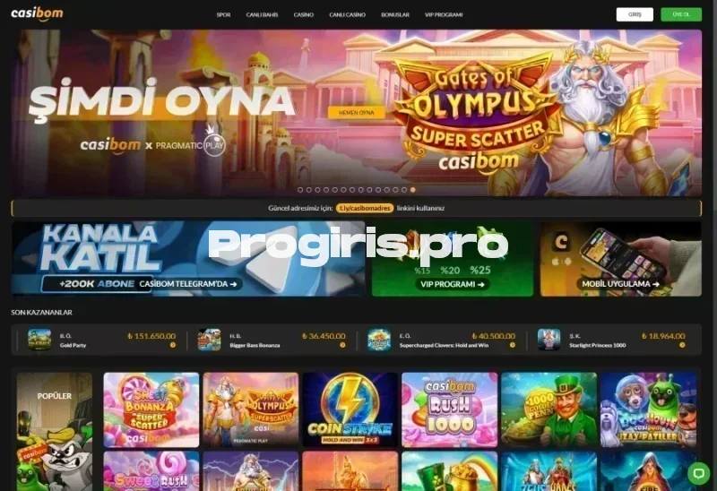 Casibom ana sayfa görünümü