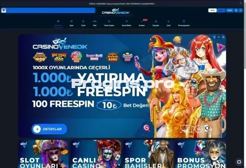 Casino Venedik ana sayfa görünümü