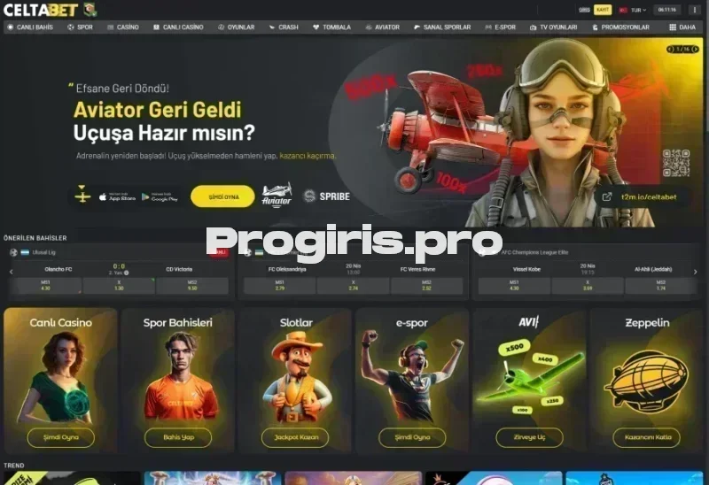 Celtabet ana sayfa görünümü