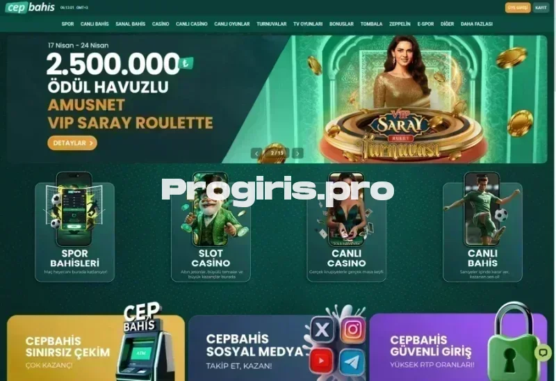 Cepbahis ana sayfa görünümü