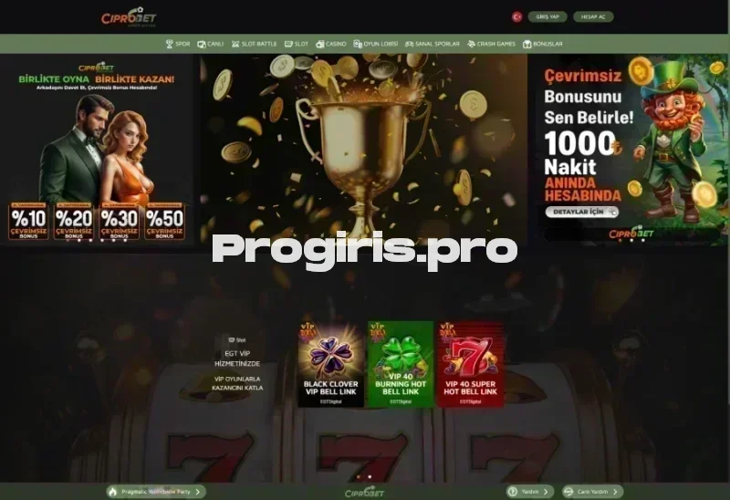 Ciprobet ana sayfa görünümü