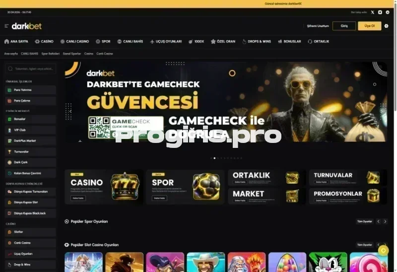 Darkbet ana sayfa görünümü