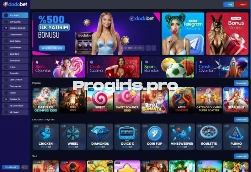 Dodobet ana sayfa görünümü