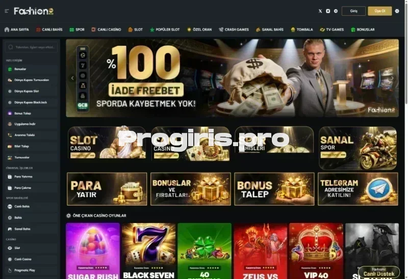 Fashionbet ana sayfa görünümü