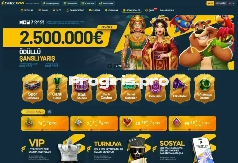 Festwin ana sayfa görünümü