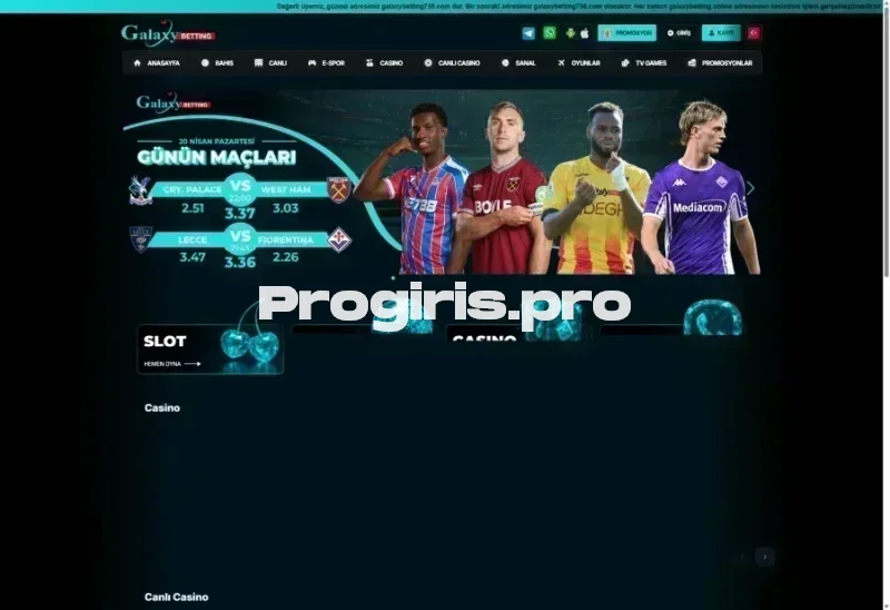 Galaxy Betting ana sayfa görünümü