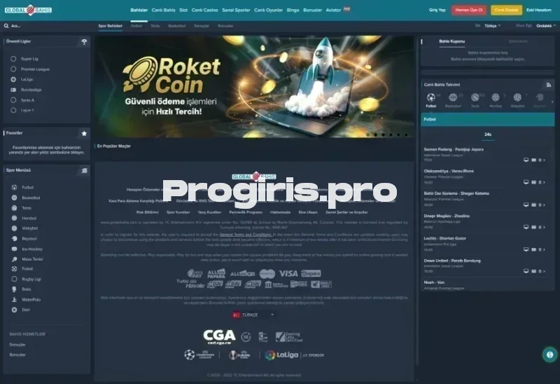 Globalbahis ana sayfa görünümü