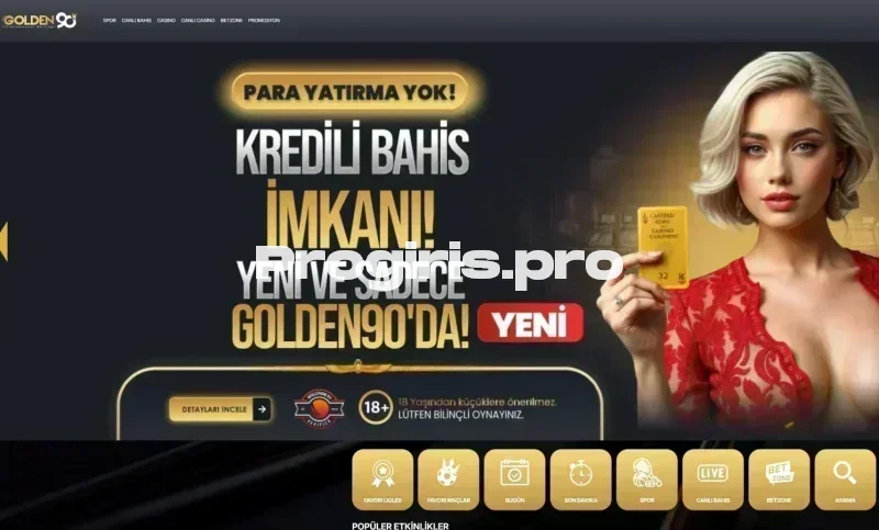 Golden90 ana sayfa görünümü