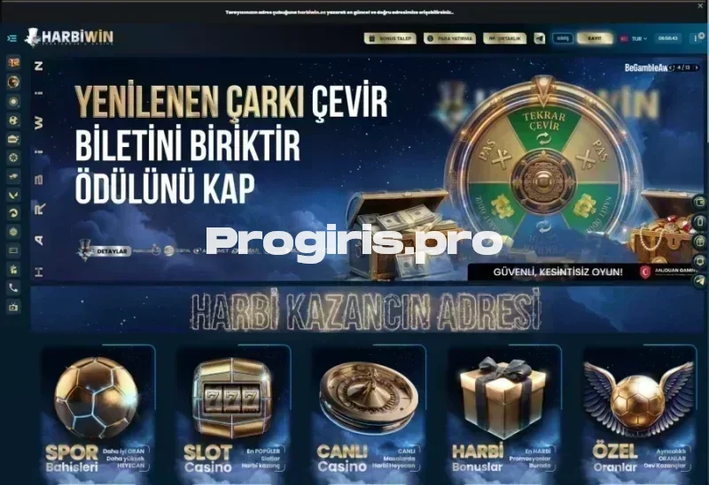 Harbiwin ana sayfa görünümü