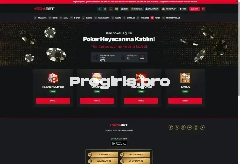 Herabet ana sayfa görünümü