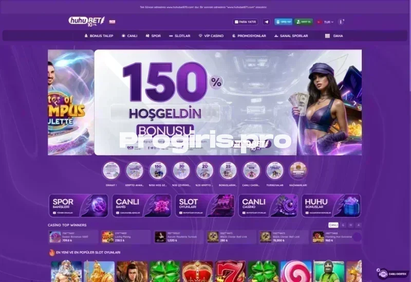 Huhubet ana sayfa görünümü