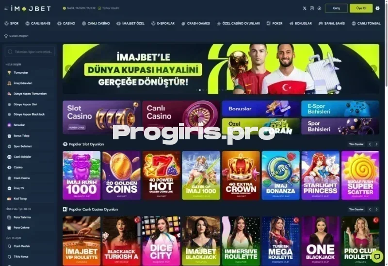 İmajbet ana sayfa görünümü