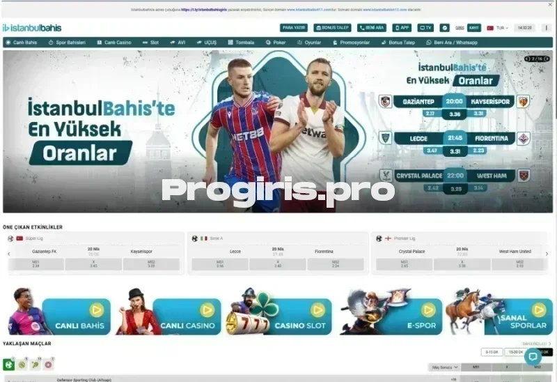 İstanbul Bahis ana sayfa görünümü