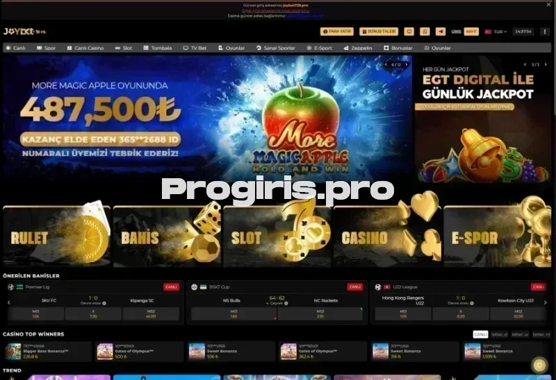 Joybet ana sayfa görünümü