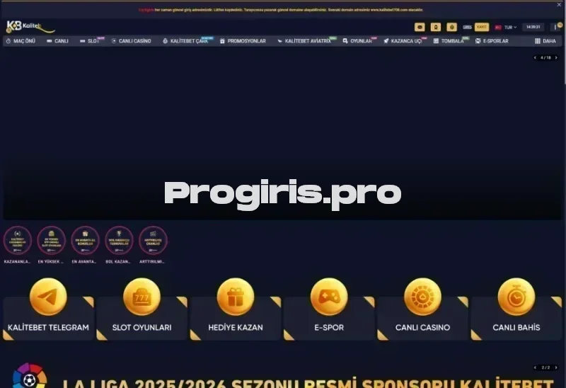 Kalitebet ana sayfa görünümü