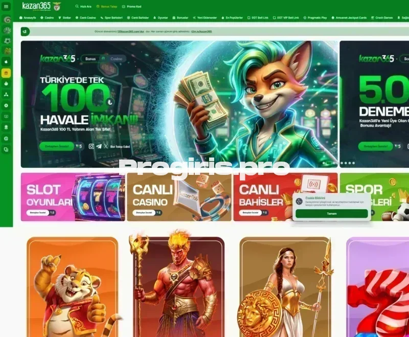 Kazan365 ana sayfa görünümü