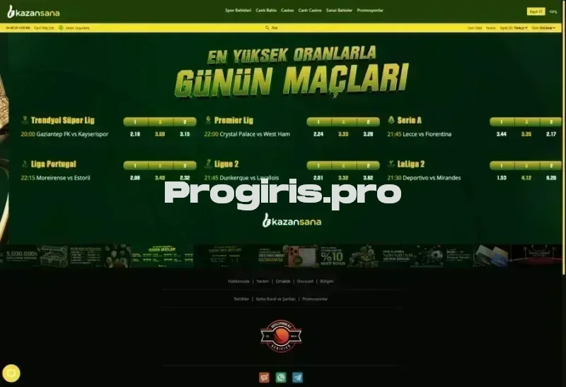 Kazansana ana sayfa görünümü