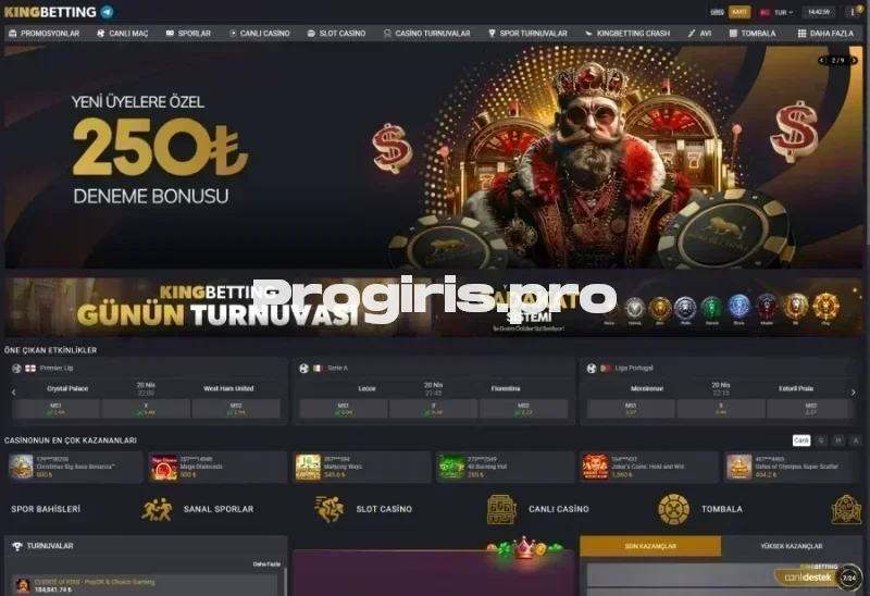 Kingbetting ana sayfa görünümü