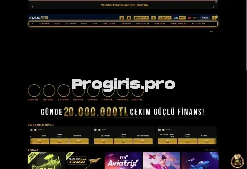 Kulisbet ana sayfa görünümü
