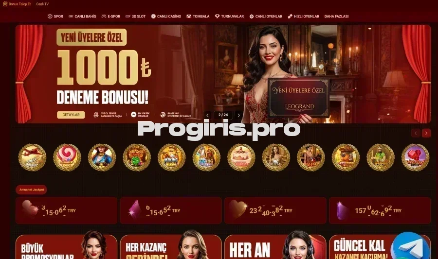 Leogrand Bet ana sayfa görünümü