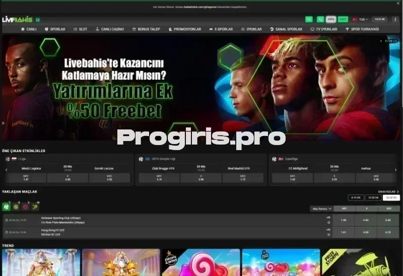 Livebahis ana sayfa görünümü