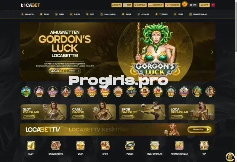 Locabet ana sayfa görünümü