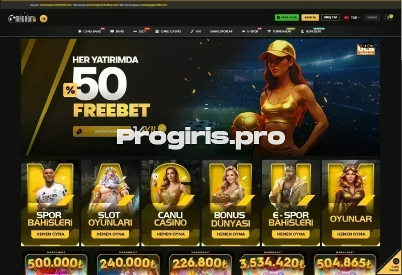 Magnumbet ana sayfa görünümü