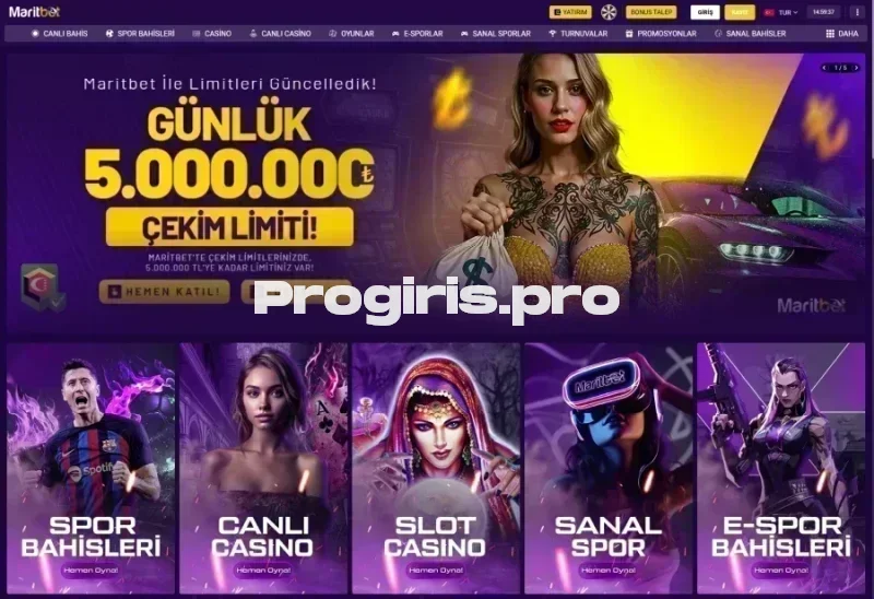 Maritbet ana sayfa görünümü